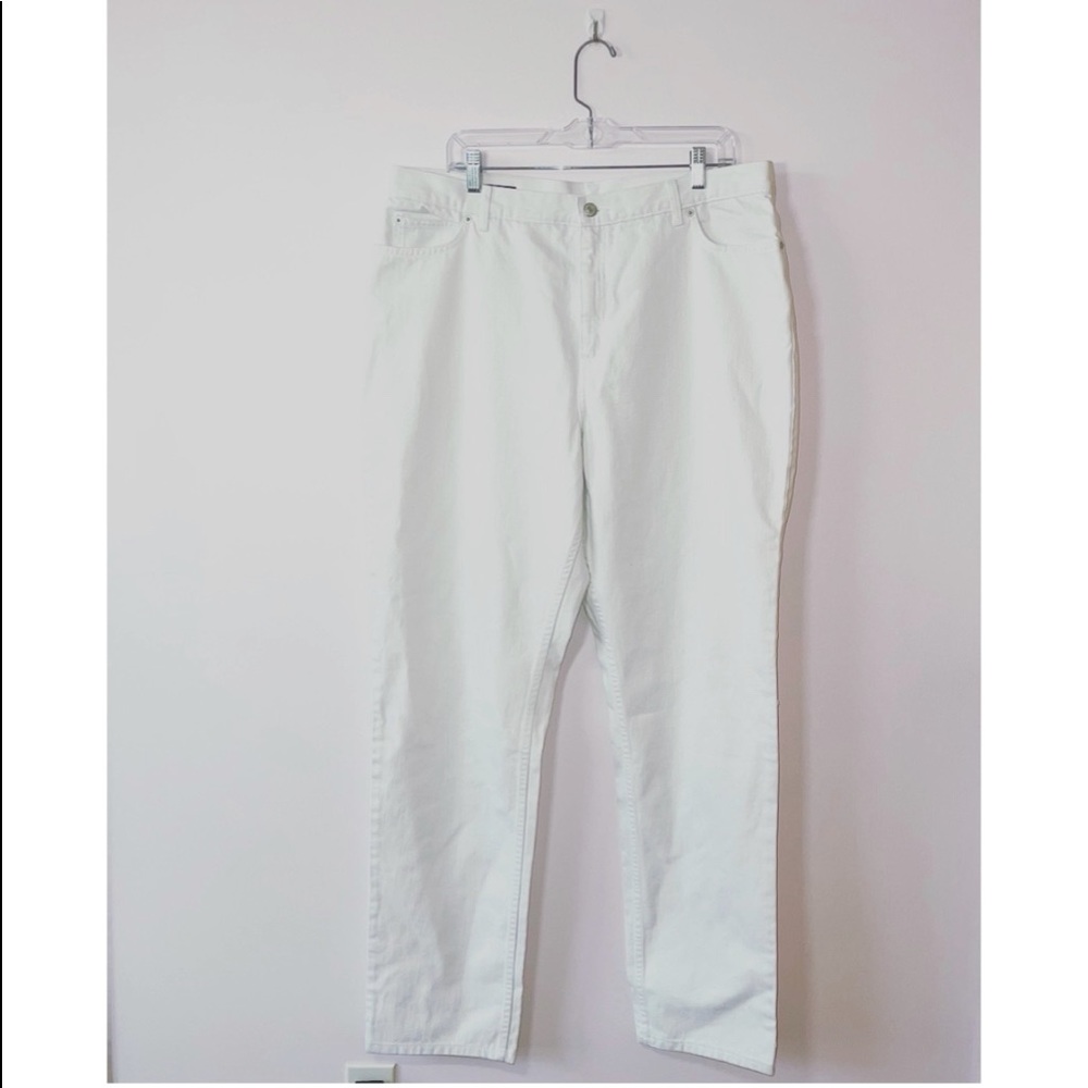 Lands’ End size 18 White High Rise Straight Jean